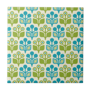 Mid Century Modern Floral Pattern Tegeltje
