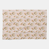 Mid-Century Modern Floral Pattern Theedoek (Horizontaal)