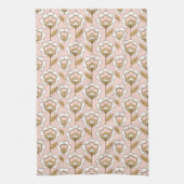 Mid-Century Modern Floral Pattern Theedoek (Verticaal)