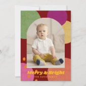 Mid Century Modern Fun Photo Holidays Kaart (Voorkant)