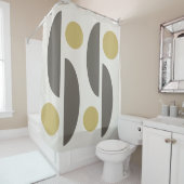 Mid Century Modern Geo Abstract 05 Douchegordijn (In situ)