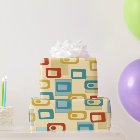 Mid Century Modern Geo Pod Patroon Cadeaupapier (Feestgeschenken)
