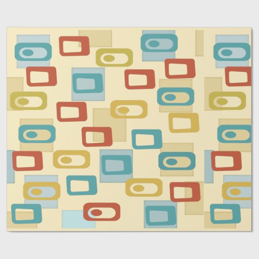 Mid Century Modern Geo Pod Patroon Cadeaupapier (Vlak)