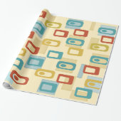 Mid Century Modern Geo Pod Patroon Cadeaupapier (Uitgerold)