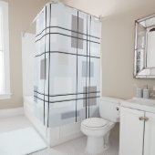 Mid Century Modern Geometric 16 Douchegordijn (In situ)