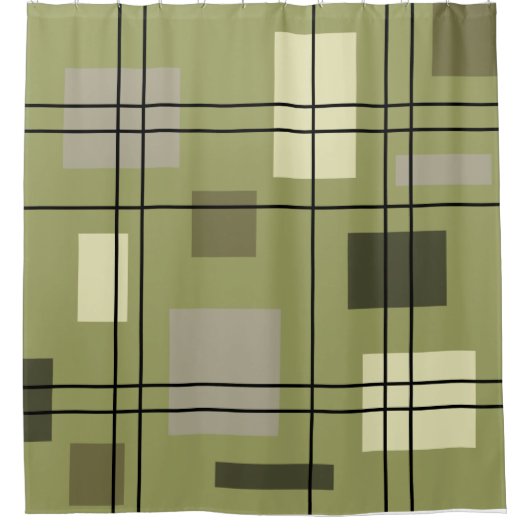 Mid Century Modern Geometric 18 Douchegordijn (Voorkant)