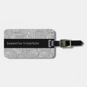 Mid Century Modern Geometric Arch Black White Bagagelabel (Voorkant horizontaal)