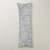 Mid Century Modern Geometric Arch Black White Lichaamskussen (Achterkant (Verticaal))