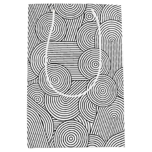 Mid Century Modern Geometric Arch Black White Medium Cadeauzakje (Voorkant)