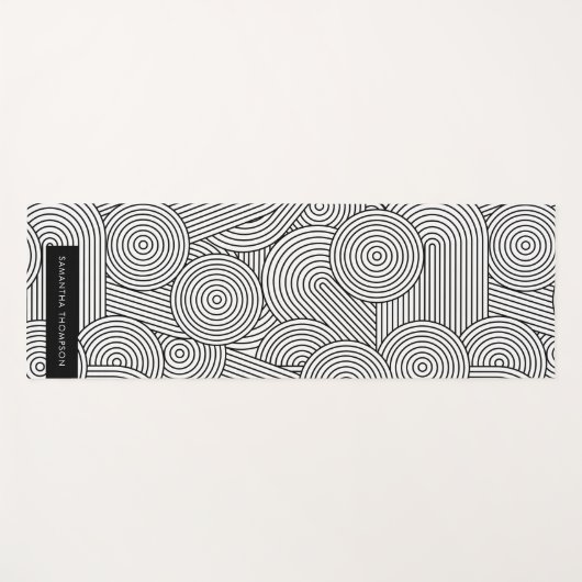 Mid Century Modern Geometric Arch Black White Yogamat (Voorkant (horizontaal))