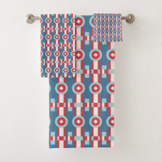 Mid-Century Modern Geometric Art Pattern Print Bad Handdoek