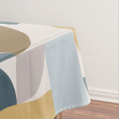 Mid Century Modern Geometric Blue Gold Tafelkleed (Voorbeeld)