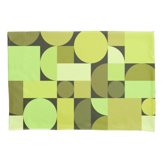 Mid Century Modern Geometric Chartreuse Kussensloop (Voorkant)