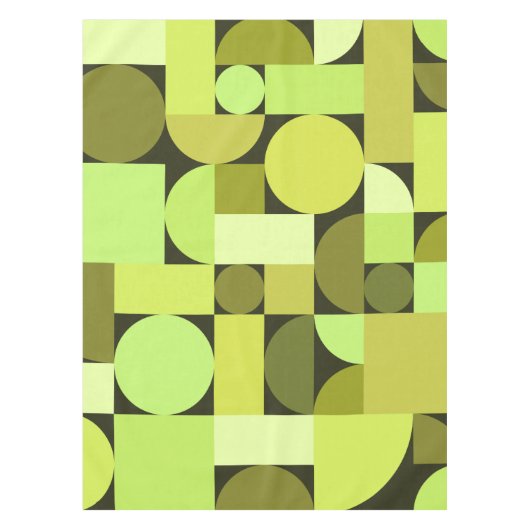 Mid Century Modern Geometric Chartreuse Tafelkleed (Voorkant)