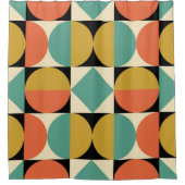 Mid Century Modern Geometric Design Douchegordijn (Voorkant)