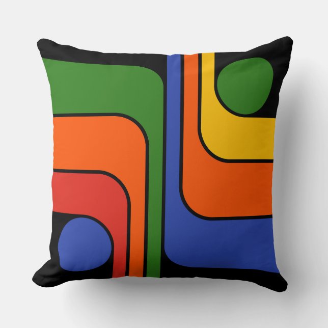 Mid Century Modern Geometric Design Sierkussen (Voorkant)