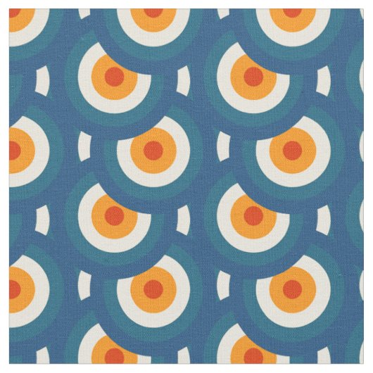 Mid-Century Modern Geometric Funky Circle Pattern Stof (Close Up)