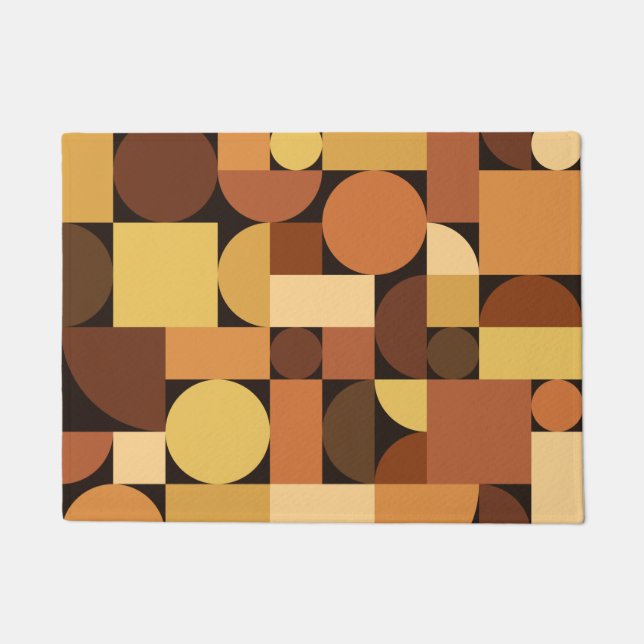 Mid Century Modern Geometric Oranje Deurmat (Voorkant)