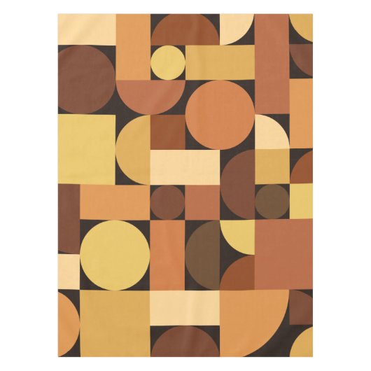 Mid Century Modern Geometric Oranje Tafelkleed (Voorkant)