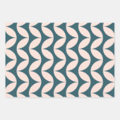 Mid Century Modern Geometric Pattern in Blauwgroen Inpakpapier Vel (Voorkant 2)