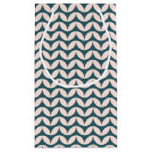 Mid Century Modern Geometric Pattern in Blauwgroen Klein Cadeauzakje (Achterkant)