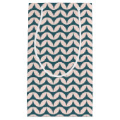 Mid Century Modern Geometric Pattern in Blauwgroen Klein Cadeauzakje (Voorkant)