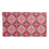Mid Century Modern Geometric Pattern in Navy Coral Kussensloop (Achterkant-Rechts)