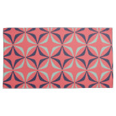 Mid Century Modern Geometric Pattern in Navy Coral Kussensloop (Voorkant-Rechts)