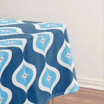 Mid-Century Modern geometrisch blauw en wit
