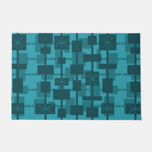 Mid Century Modern Geometrisch Blauwgroen Deurmat