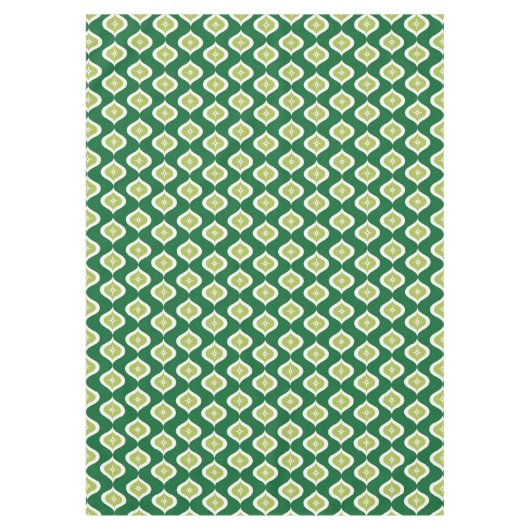 Mid-Century Modern geometrisch groen Tafelkleed (Voorkant)
