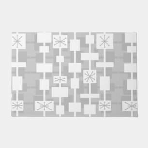 Mid Century Modern geometrisch lichtgrijs Deurmat