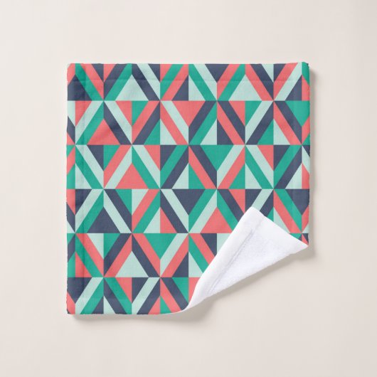 Mid-century modern geometrisch patroon bad handdoek (Wasdoekje)