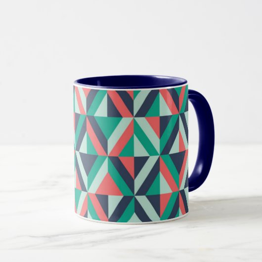 Mid-century modern geometrisch patroon mok (Voorkant rechts)