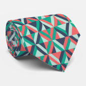 Mid-century modern geometrisch patroon stropdas (Opgerold)