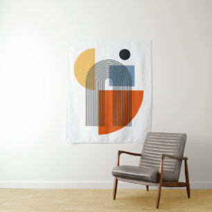 Mid Century Modern Geometrische Abstracte Wandkuns Wandkleed