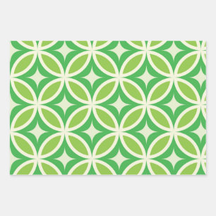 Mid Century Modern Geometrische Lime Groen Patroon Inpakpapier Vel
