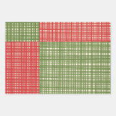 Mid Century Modern Geweven Retro Kerst Patchwork Inpakpapier Vel (Voorkant)