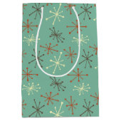 Mid Century Modern Gift Bag – Retro Atomic Starbur Medium Cadeauzakje (Voorkant)