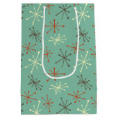 Mid Century Modern Gift Bag – Retro Atomic Starbur Medium Cadeauzakje (Achterkant)