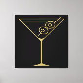 Mid Century Modern Gold 2 Olive Martini Canvas Afdruk (Voorkant)