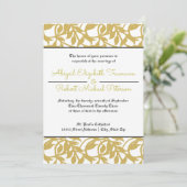Mid-Century Modern Gold Leaf-5x7Wedding Invitation Kaart (Staand voorkant)