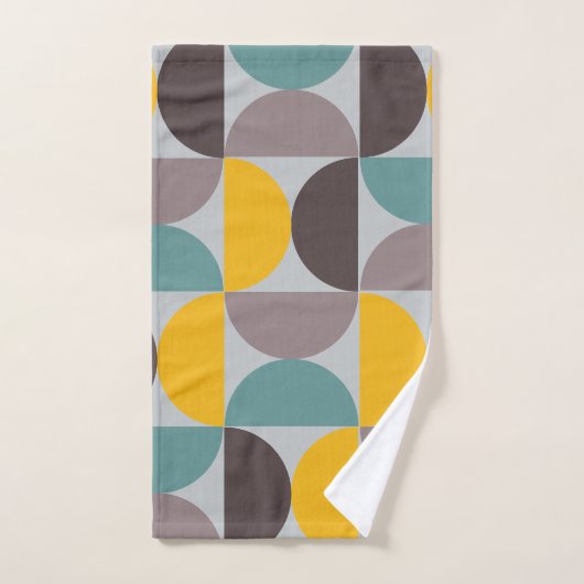 Mid-Century Modern Gold Moon Horizon Bad Handdoek (Handdoek)