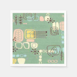 Mid Century Modern Graphic Design Papieren servett Servetten