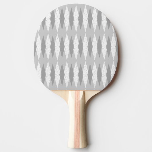 Mid Century Modern Gray Argyle Ping Pong Paddle Tafeltennisbatje (Voorkant)