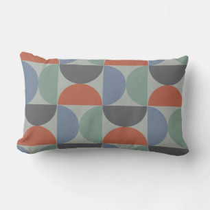 Mid-Century Modern Gray Blue Lemongras en klei Kussen