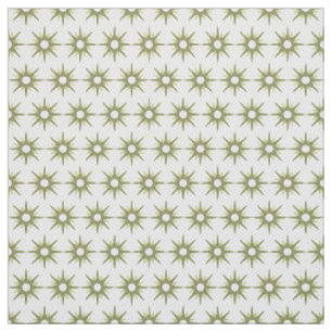Mid Century Modern Green Starburst Patroon Stof