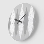 Mid Century Modern Grey Argyle Round Wall klok (Hoek)