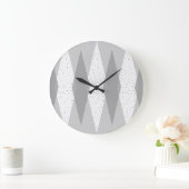 Mid Century Modern Grey Argyle Round Wall klok (Huis)
