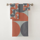 Mid-Century Modern Grey en klei Bad Handdoek (Insitu)